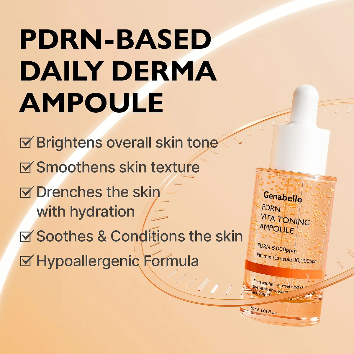 Pdrn Vita Toning Ampoule Lightweight Glass Skin & Toning Ampoule with Vitamin